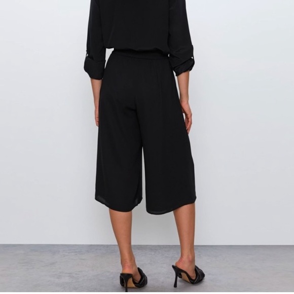 BABATON | black cropped wide-legged culotte pants - Picture 4 of 12